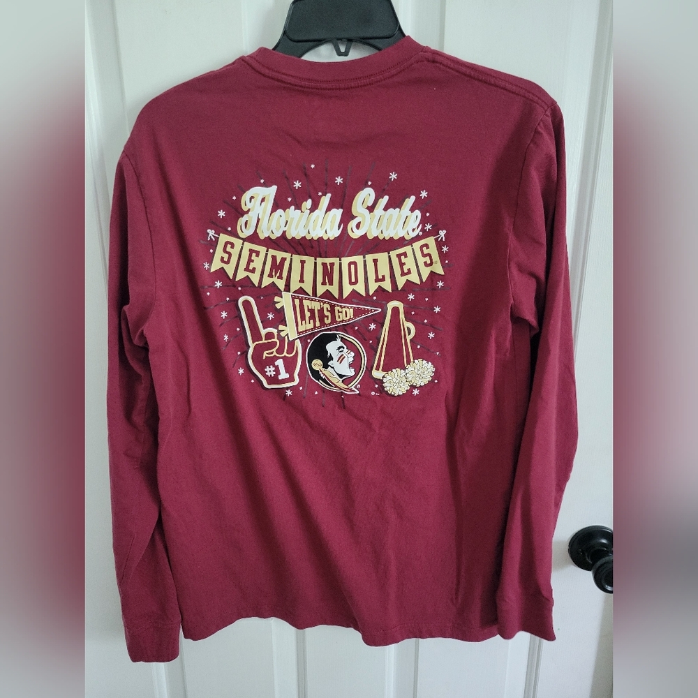 Champion Women's Long Sleeve FSU Seminoles Garnet Graphic Print Tee Size Medium